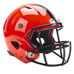 Fototapeta premium Brilliant Orange and Black Football Helmet with Facemask