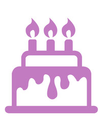 Birthday cake clip art design on plain white transparent isolated background for card, shirt, hoodie, sweatshirt, apparel, tag, mug, icon, poster or badge