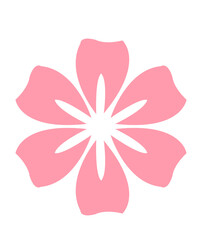 Flower clip art design on plain white transparent isolated background for card, shirt, hoodie, sweatshirt, apparel, card, tag, mug, icon, poster or badge