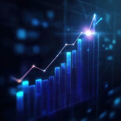 Business success of growth metaverse finance and investment profit graph concept or development analysis progress chart on financial market achievement strategy background