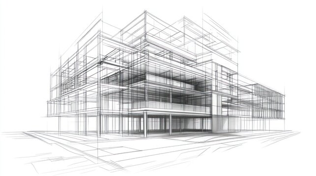 Architectural blueprint of modern building design