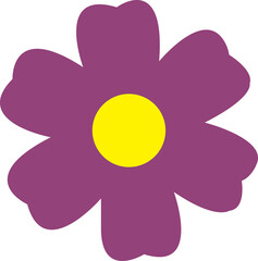 Flower clip art design on plain white transparent isolated background for card, shirt, hoodie, sweatshirt, apparel, card, tag, mug, icon, poster or badge