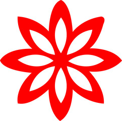 Flower clip art design on plain white transparent isolated background for card, shirt, hoodie, sweatshirt, apparel, card, tag, mug, icon, poster or badge