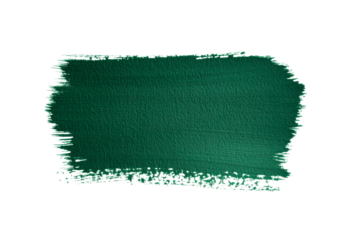 Green paint stroke with rough edges on black, cut out transparent