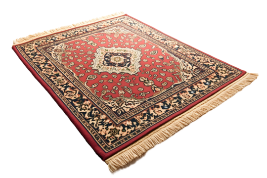 Ornate prayer mat with intricate geometric patterns and cultural elegance