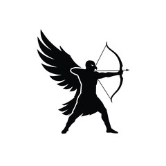 Fototapeta premium silhouette of an angel with wings