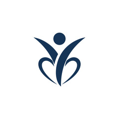 Abstract Blue Floral Icon. Element for