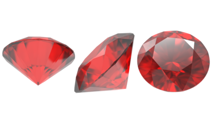 3 sides of red diamonds tranparent background