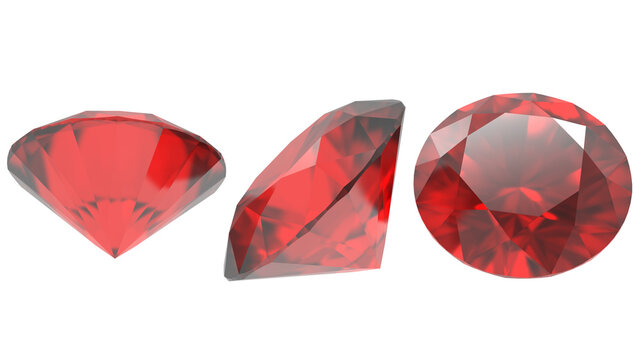 3 sides of red diamonds tranparent background
