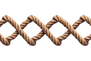 Interwoven Rope Pattern, Isolated Nautical Border, cut out transparent