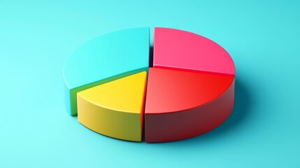 A creative D pie chart with animated effects, displaying vibrant colors and smooth transitions between segments, emphasizing the dynamic nature of financial analysis.