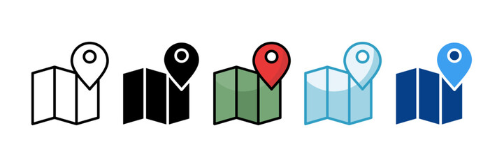 Map  Icon Set Multiple Style Collection