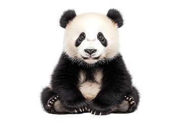 Naklejka premium Serene studio portrait of a fluffy panda bear