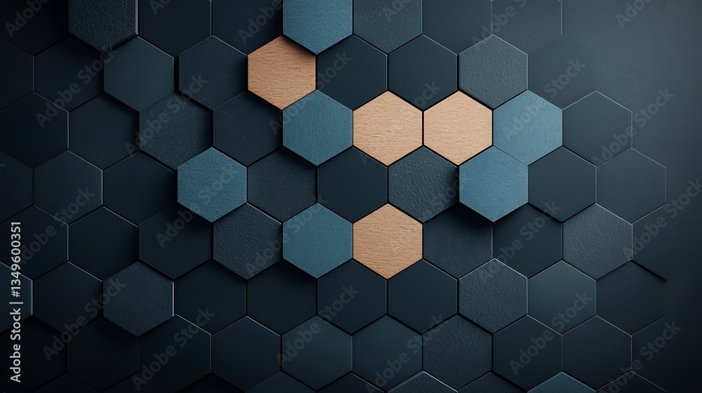 Poster abstract geometric pattern of hexagons