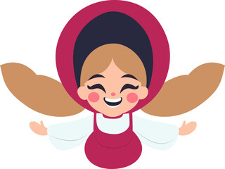 Happy Girl Red Hood Cartoon