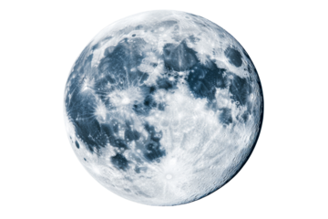 Full moon with craters, illuminated, astronomy, celestial, cut out transparent