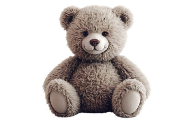 Obraz premium Adorable teddy bear trio holding red hearts in different designs isolated on transparent background brown bear isolated on white transparent background Ferocious brown grizzly bear on a transparent ba