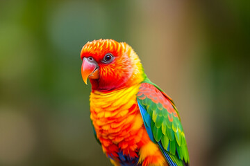 Vibrant Parrot Displaying Its Brilliant Colors and Exotic Plumage in a Lush Tropical Setting, Capturing the Beauty of Nature’s Brightest Avian Species