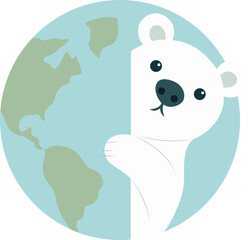 Polar Bear Protecting Earth