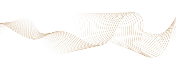 Abstract brown linear background. Flowing particles future technology concept abstract gradient and gold wave curve lines banner.