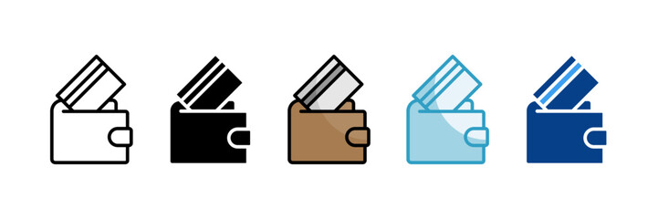 Wallet  Icon Set Multiple Style Collection