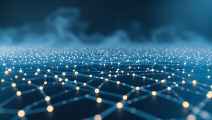 Obraz premium Futuristic Data Technology Background with Glowing Dots and Lines