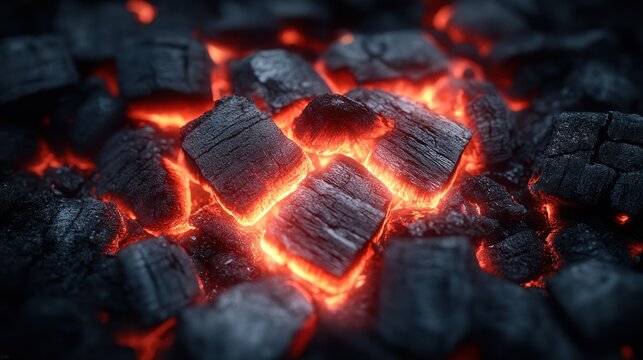 Molten charcoal glowing embers - Powered by Adobe
