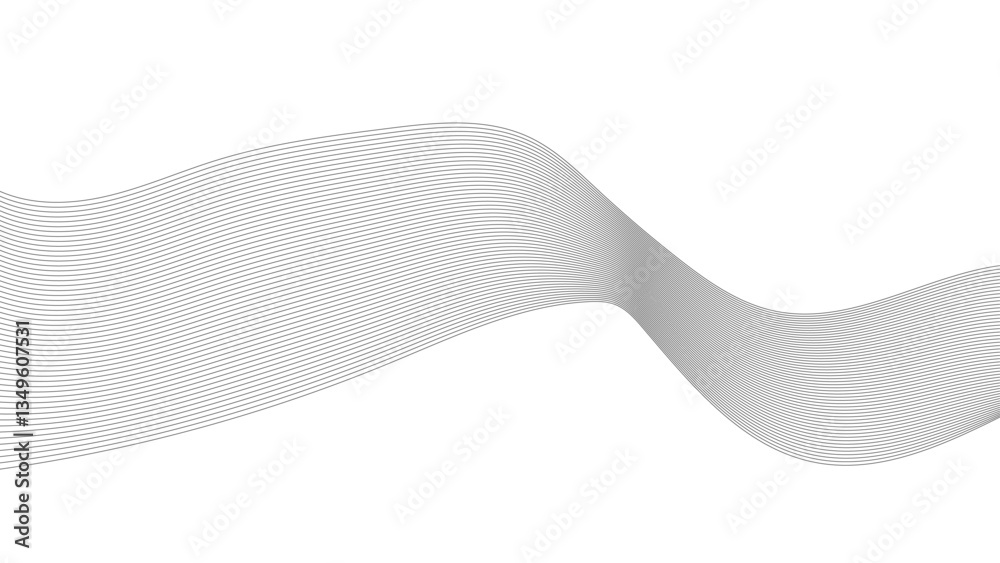 Sticker thin wavy line abstract background. wavy line horizontal divider outline minimalist background. abst