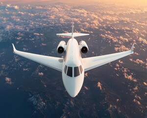 Fototapeta premium Highaltitude private jet with a pressurized cabin designed for suborbital flights, offering spacelike experiences