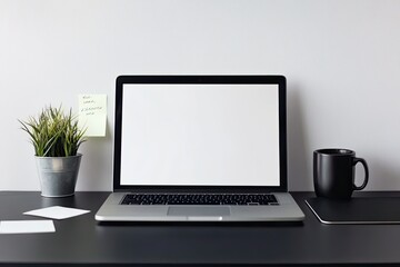 Modern workspace with laptop and accessories