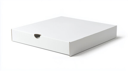 Naklejka premium Rectangular Pizza Delivery Box, Plain White, Fully Isolated, Generated AI 