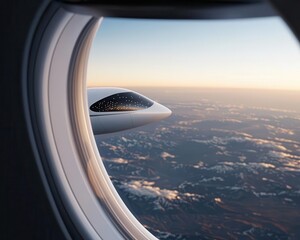 Fototapeta premium Private jet with a builtin AI copilot, offering realtime weather data and autonomous navigation assistance