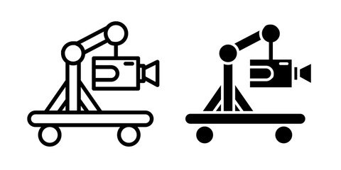 Camera crane icons collection