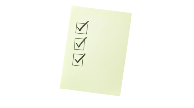 Pastel Green Sticky Note with Checklist and Tick Boxes, Transparent Background, Generated AI
