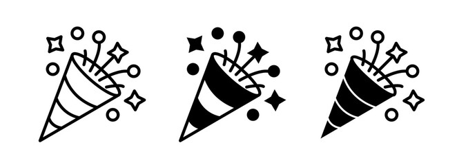 Naklejka premium Confetti popper icons collection