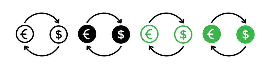 Currency exchange icons collection
