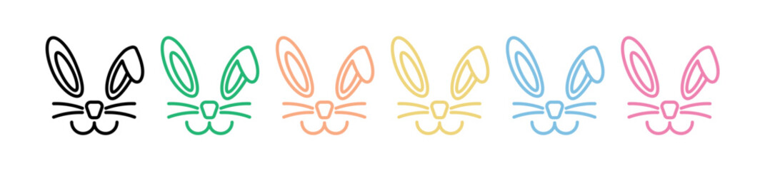 Easter bunny icons collection