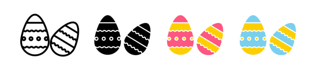 Easter eggs icons collection