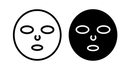 Face sheet mask icons collection