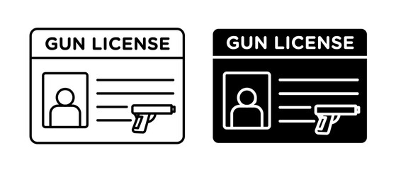 Gun license icons collection