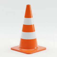 Single Orange Traffic Cone for Safety and Road Marking