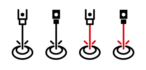 Lasik laser eye surgery icons collection