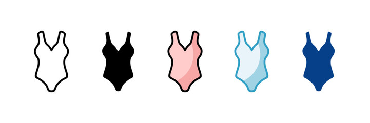 Swimsuit  Icon Set Multiple Style Collection
