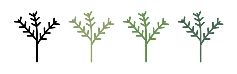 Pine branch icons collection