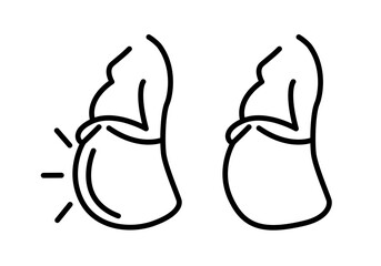 Pregnancy complications icons collection