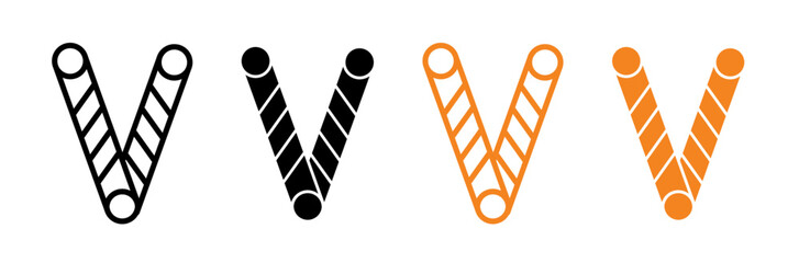 Pretzel sticks icons collection