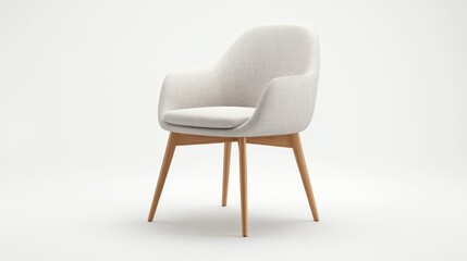 Modern Beige Fabric Armchair Studio Shot