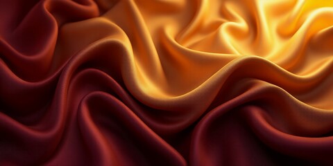 Fototapeta premium Elegant Satin Material with Golden Hues and Soft Drapery