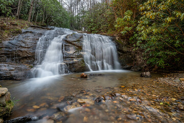 firepit and waterfall