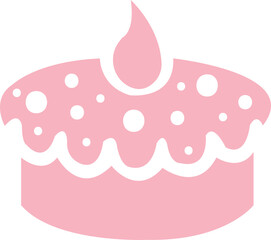 Birthday cake clip art design on plain white transparent isolated background for card, shirt, hoodie, sweatshirt, apparel, tag, mug, icon, poster or badge